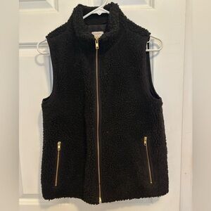 J. Crew Womens Black Sherpa Vest